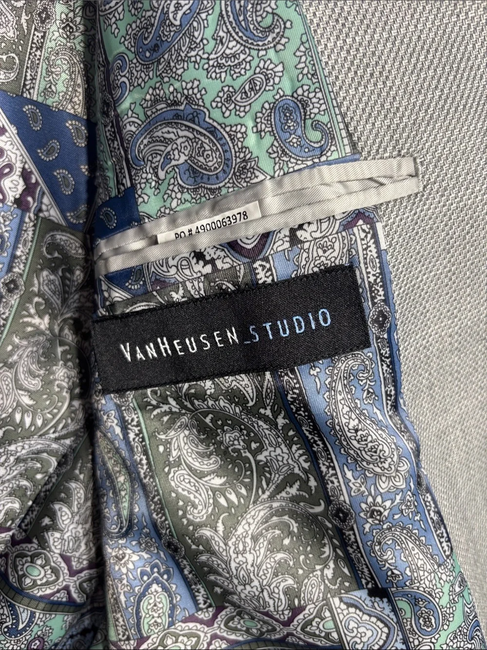 Van Heusen Studio Textured Two-Button Elbow Patches Sport Coat Jacket